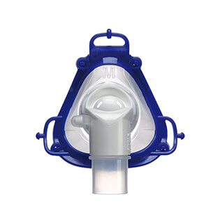Nasal-hospital-vented-mask-respiratory-therapy-front-view-resmed